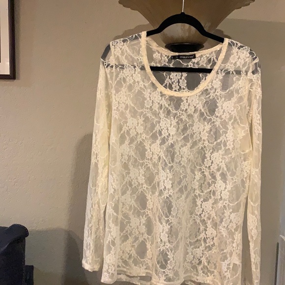 Maurices Tops - Maurices Sz L Lace Top sheer